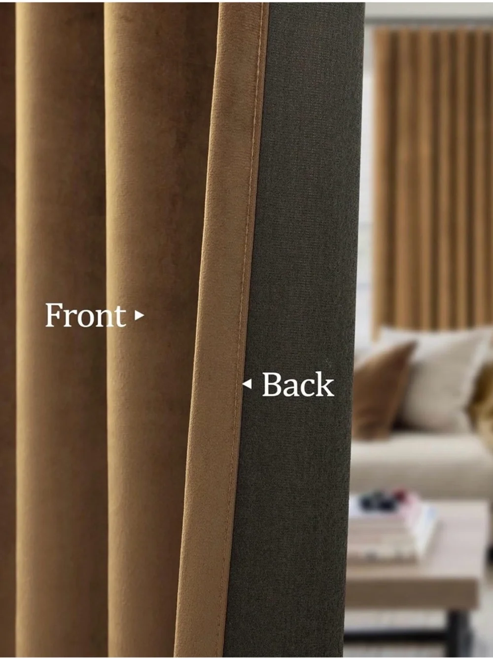 Pitalk brown-52x90 Inch Curtains Velvet Gold Brown Modern Farmhouse Thermal